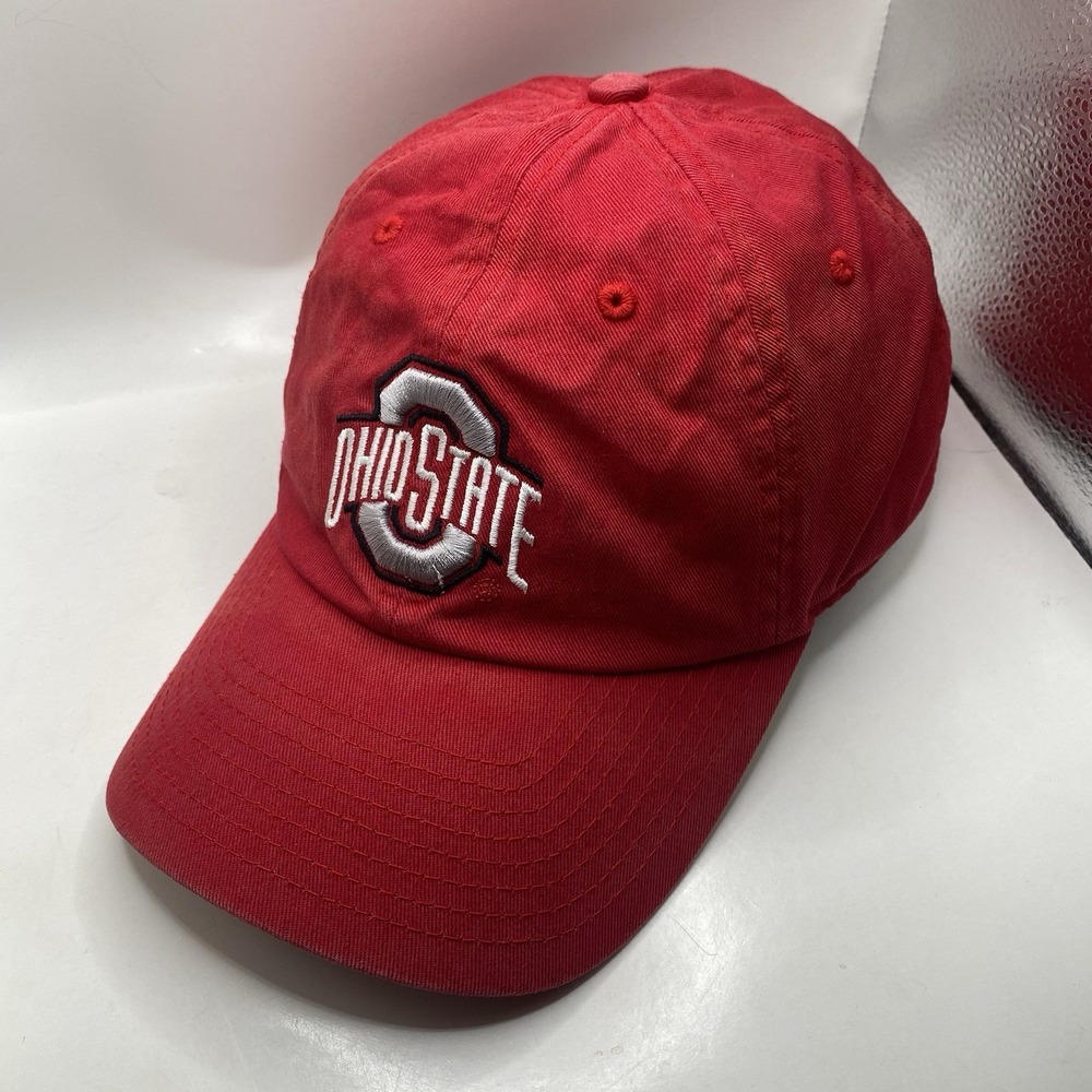 Ohio State Buckeyes Hat Soft Red Cotton Clean Up Adjustable Strapback Fan Favori